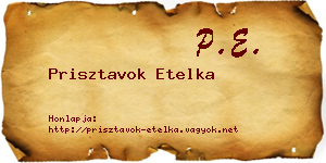 Prisztavok Etelka névjegykártya